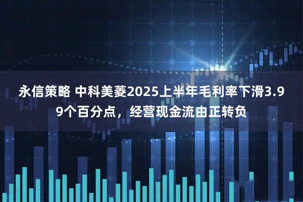 永信策略 中科美菱2025上半年毛利率下滑3.99个百分点，经营现金流由正转负